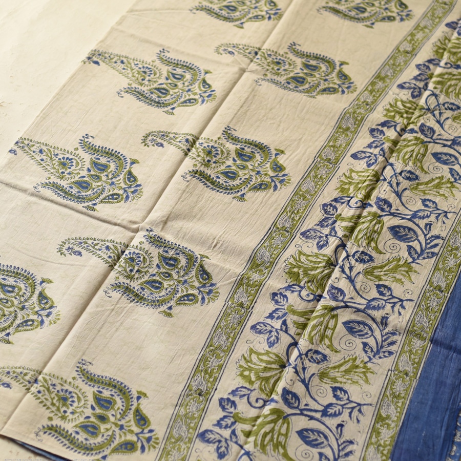 shop Bagru Printed Cotton Saree - new collection