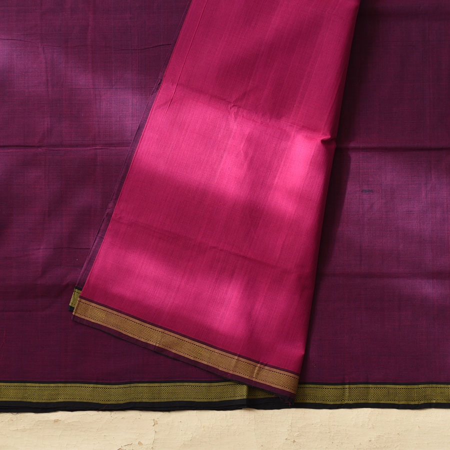 Handwoven cotton saree |Deep Violet  from Andhra Pradesh