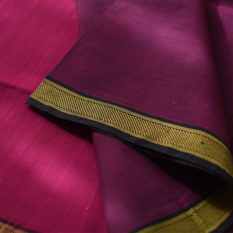 Handwoven cotton saree |Deep Violet  from Andhra Pradesh