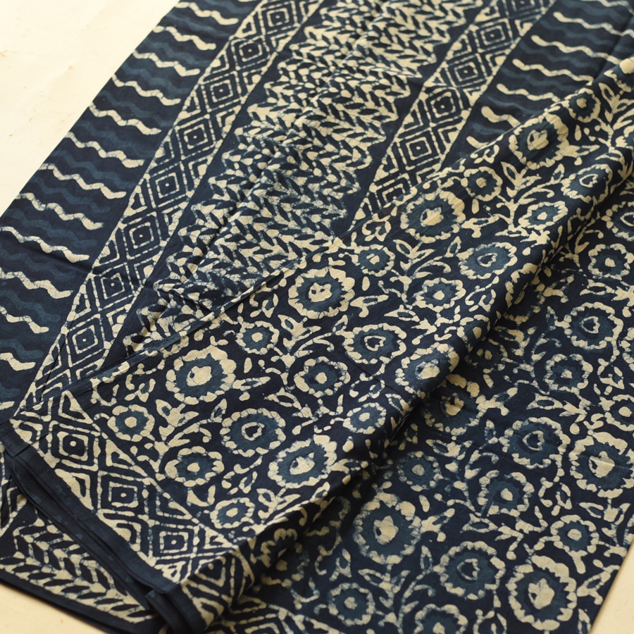 Exclusive Hand Block Printed Dabu Saree