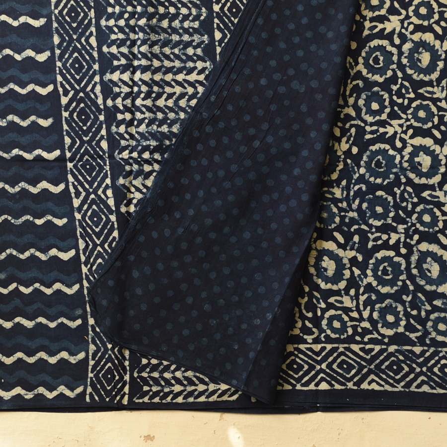 Exclusive Hand Block Printed Dabu Saree