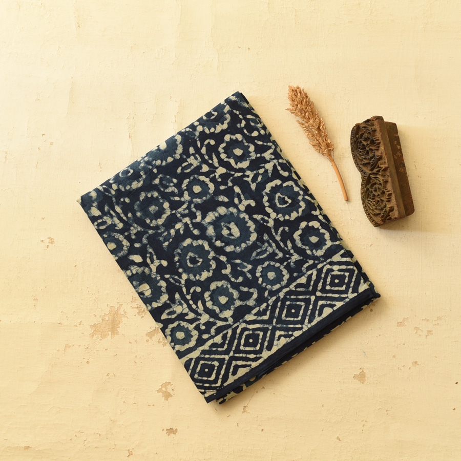 Exclusive Hand Block Printed Dabu Saree