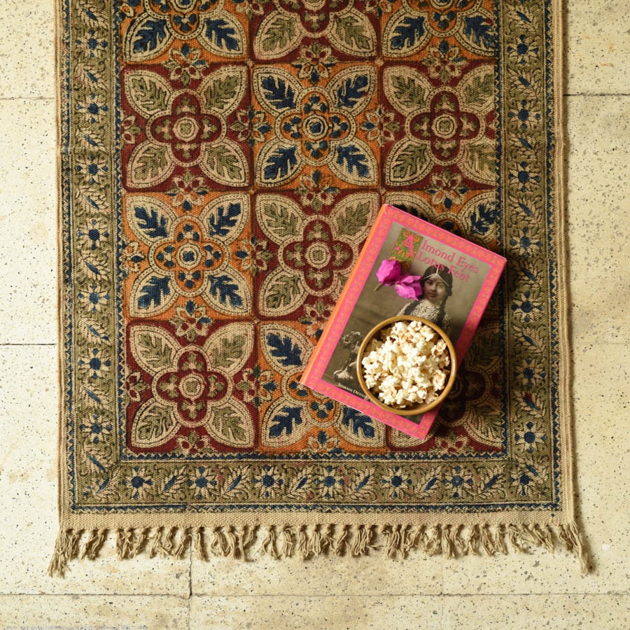 shop Kalamkari Natural Color Dhurrie