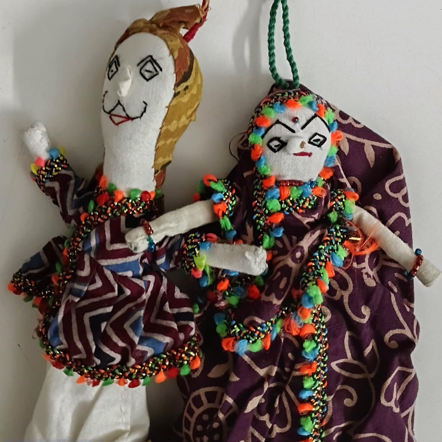 shop Cotton Handmade Kutchi Traditional Doll Set (Pair)
