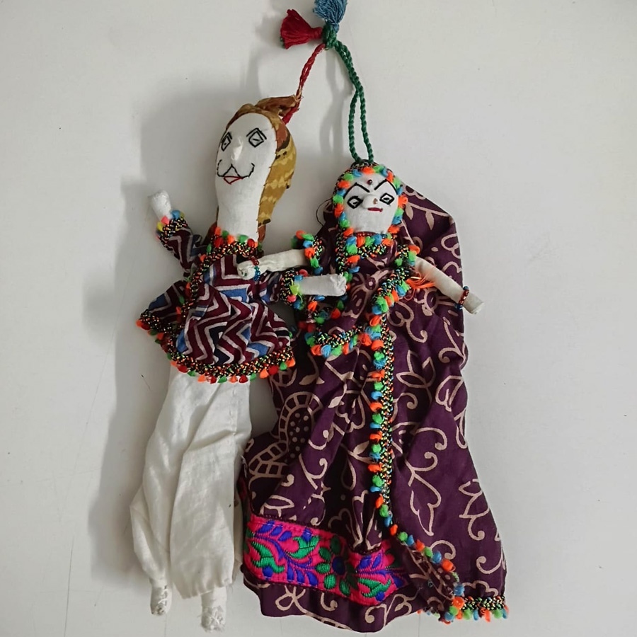 shop Cotton Handmade Kutchi Traditional Doll Set (Pair)