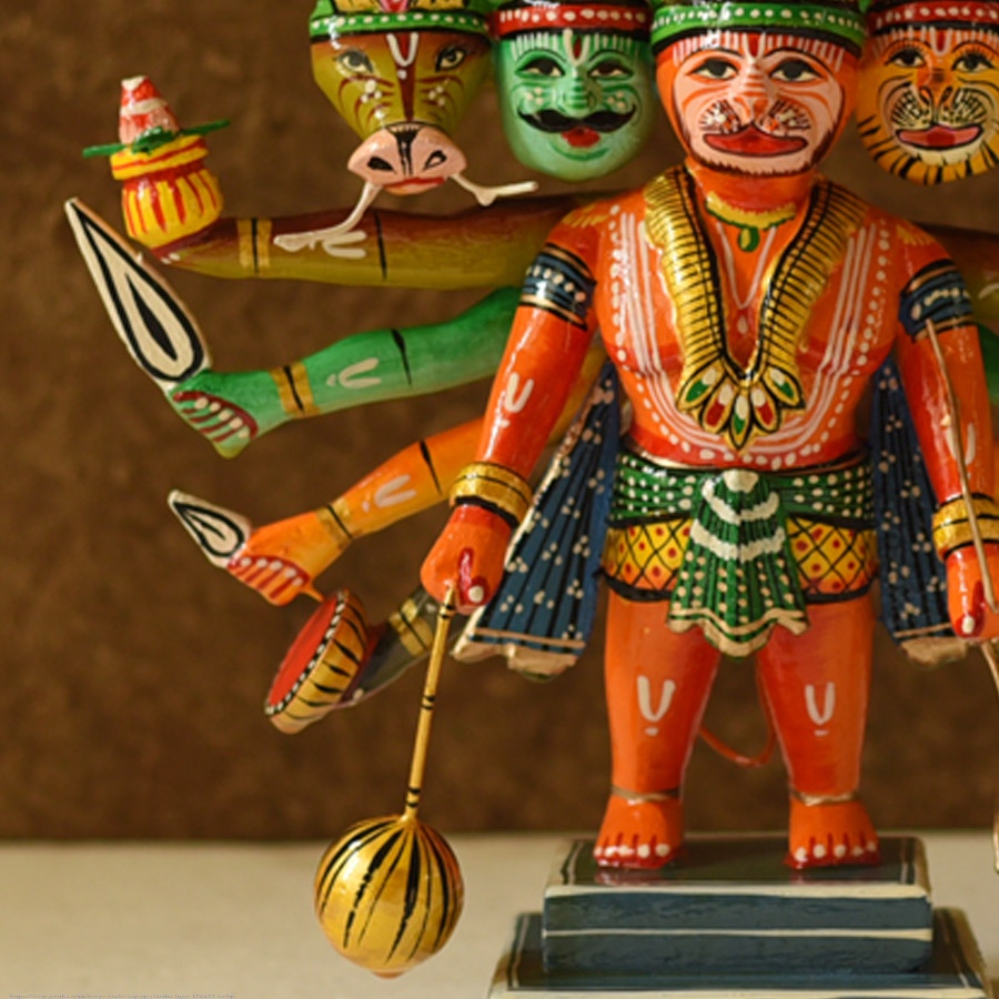 shop Handmade Wooden Panch Mukhi Hanuman
