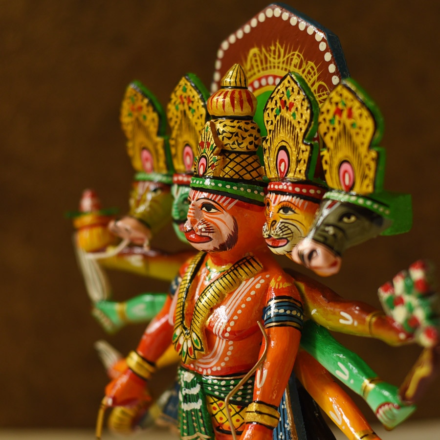 shop Handmade Wooden Panch Mukhi Hanuman