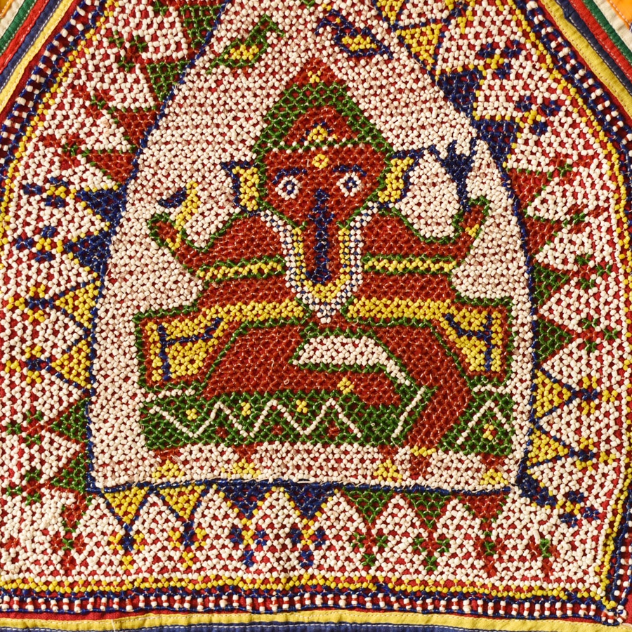 Gujrat Bead Work - Old & Antique Wall Hanging - Ganesha