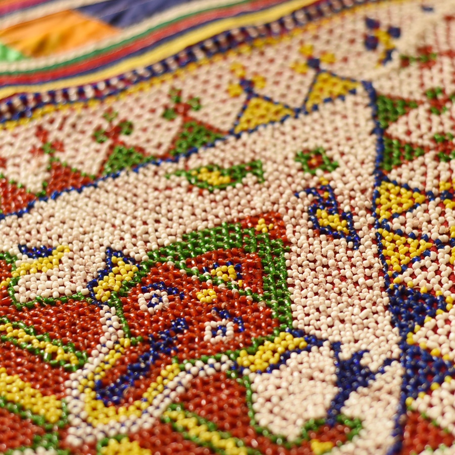 Gujrat Bead Work - Old & Antique Wall Hanging - Ganesha