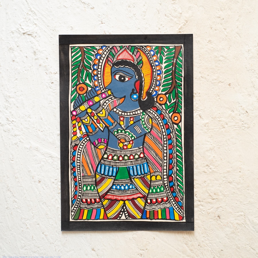 shop Madhubani Painting - Krishna