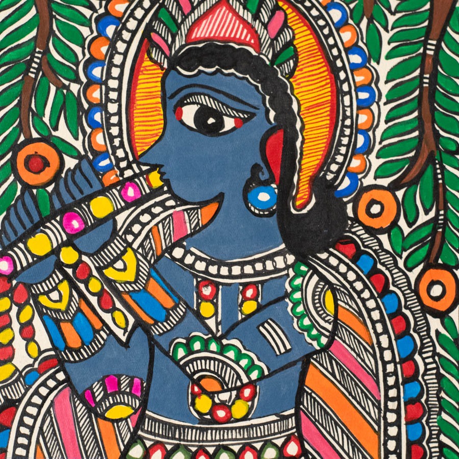 shop Madhubani Painting - Krishna