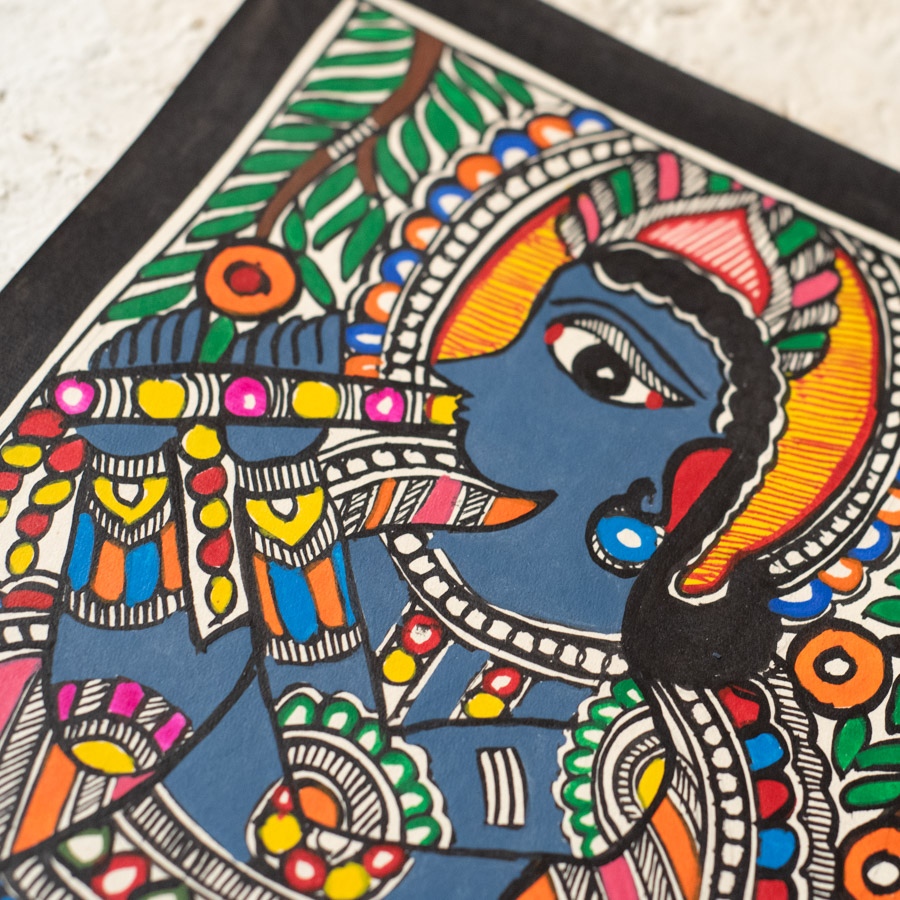 shop Madhubani Painting - Krishna