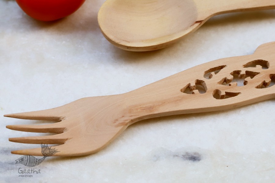 Purnak ✼ Udayagiri Wooden Cutlery - Set of Tow ✼ { 16 }