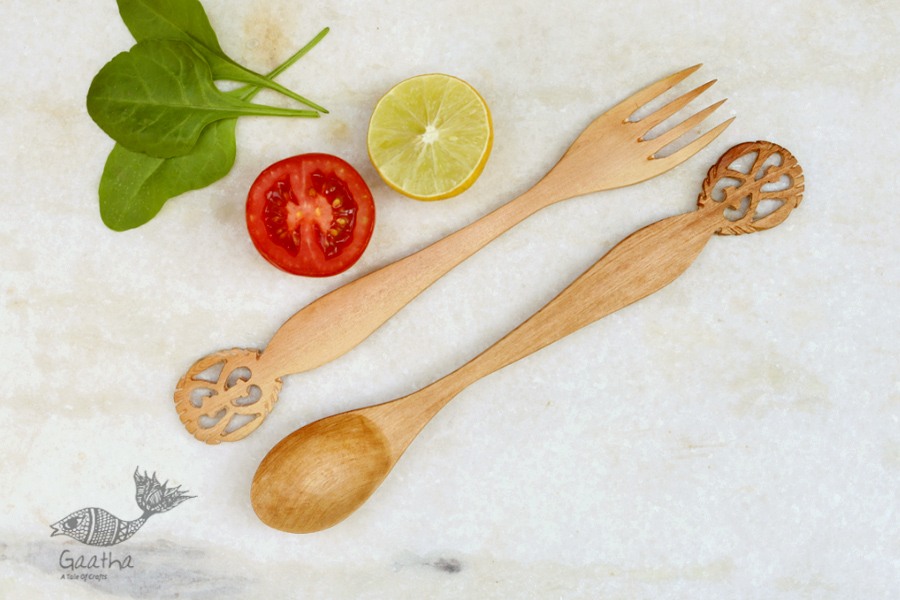 Purnak ✼ Udayagiri Wooden Cutlery - Set of Tow ✼ { 5 }
