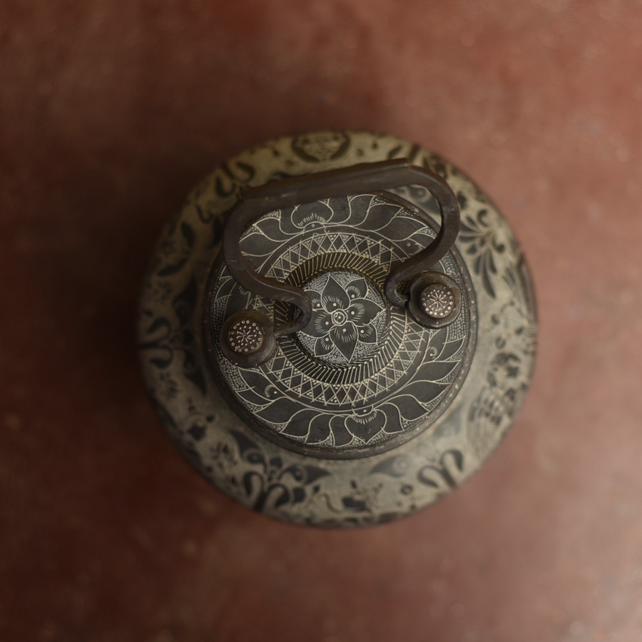 Shop Antique from Khajuraho Brass Saraswati Kalash