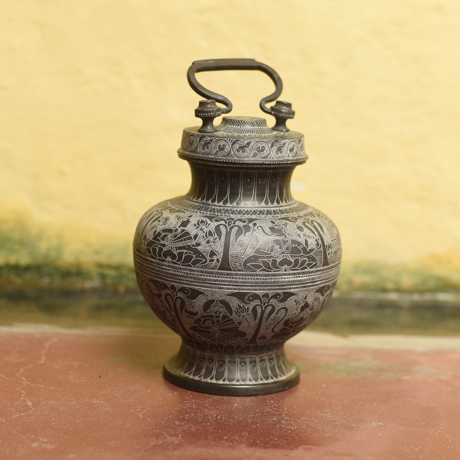 Shop Antique from Khajuraho Brass Saraswati Kalash