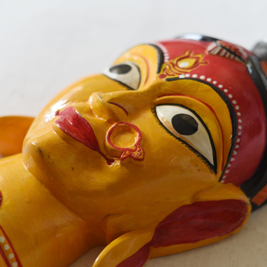 shop handmade wooden mask - Durga