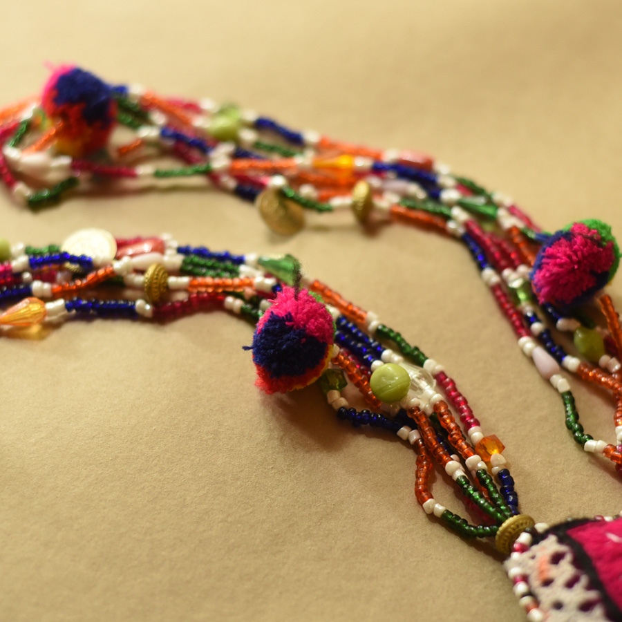 Handmade Tribal Necklace With Bead Work & Mirror work