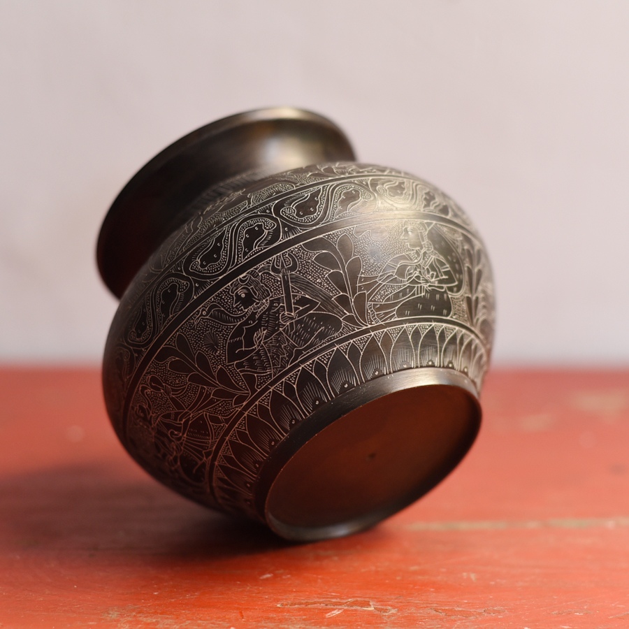 Shop Carving on Brass Lota / Kalash - Shiva