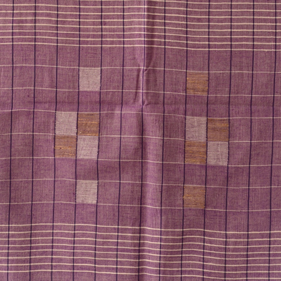 shop Handloom Soft Cotton Jamdani Stole - Purple