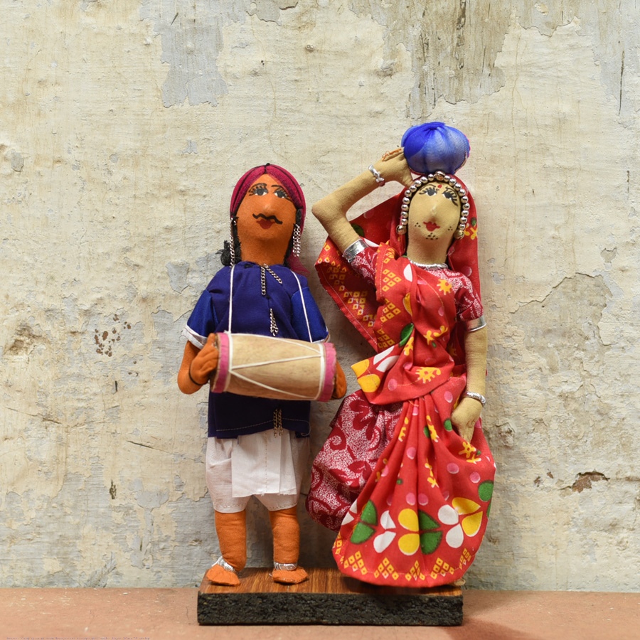 Buy Jhabua Handmade Fabric Doll With Drum (Bhil) 