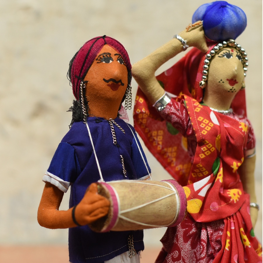 Buy Jhabua Handmade Fabric Doll With Drum (Bhil) 