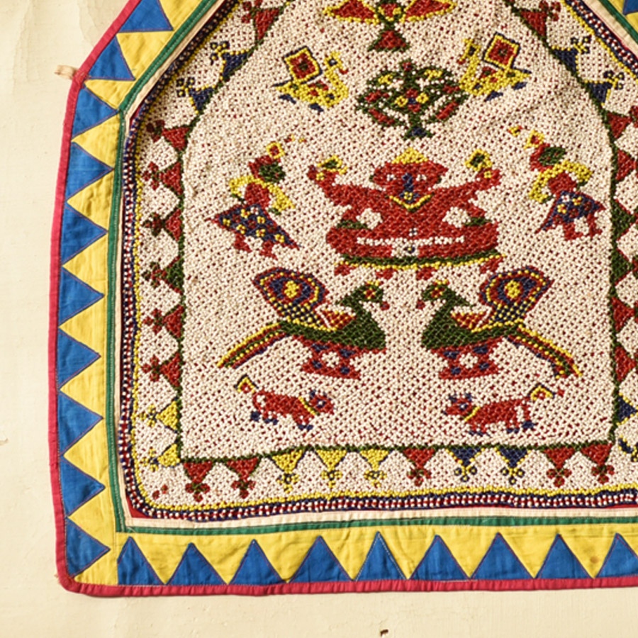 Gujrat Bead Work - Old & Antique Wall Hanging - Ganesha