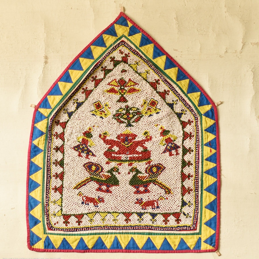 Gujarat Beadwork Wall Hanging - Ganesh