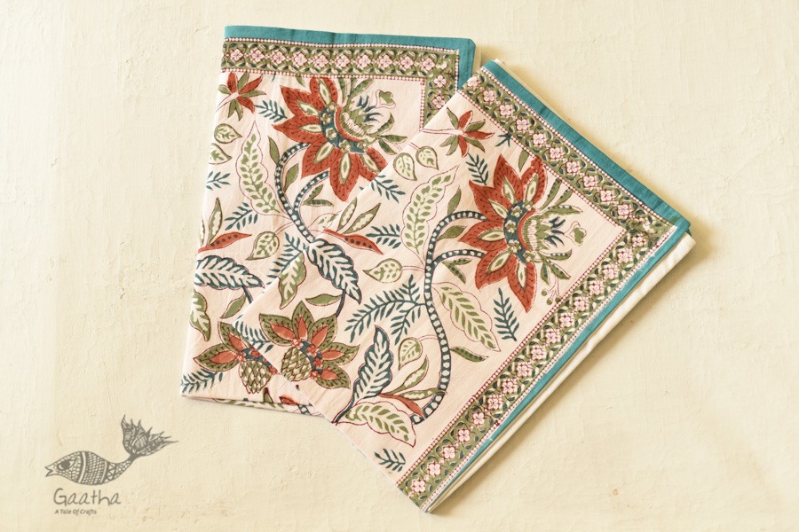 shop Sanganeri Hand block Printed King Size Bedsheet with Pillow Covers