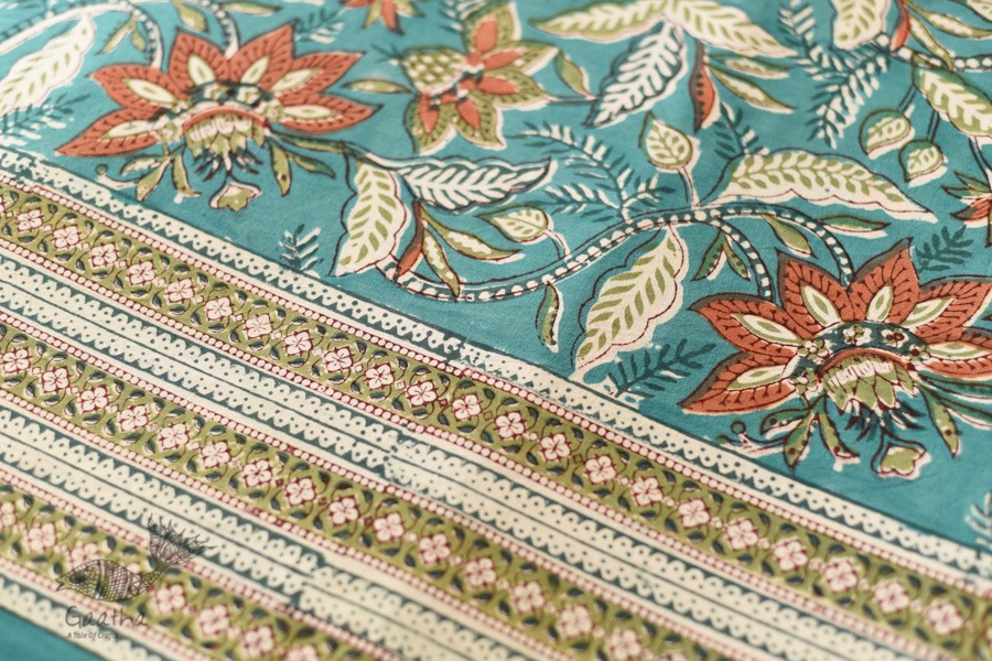 shop Sanganeri Hand block Printed Double Bedsheet With Two Pillow Covers