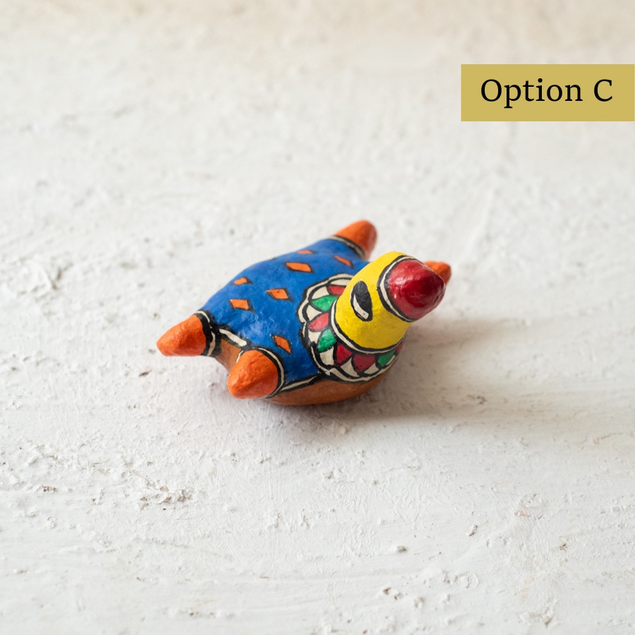 shop Madhubani Hand Painted Paper Mache ~  Turtle small