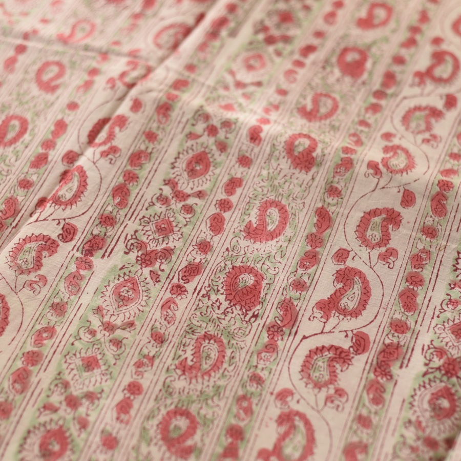 shop Block Printed Cotton Saree - Bagru