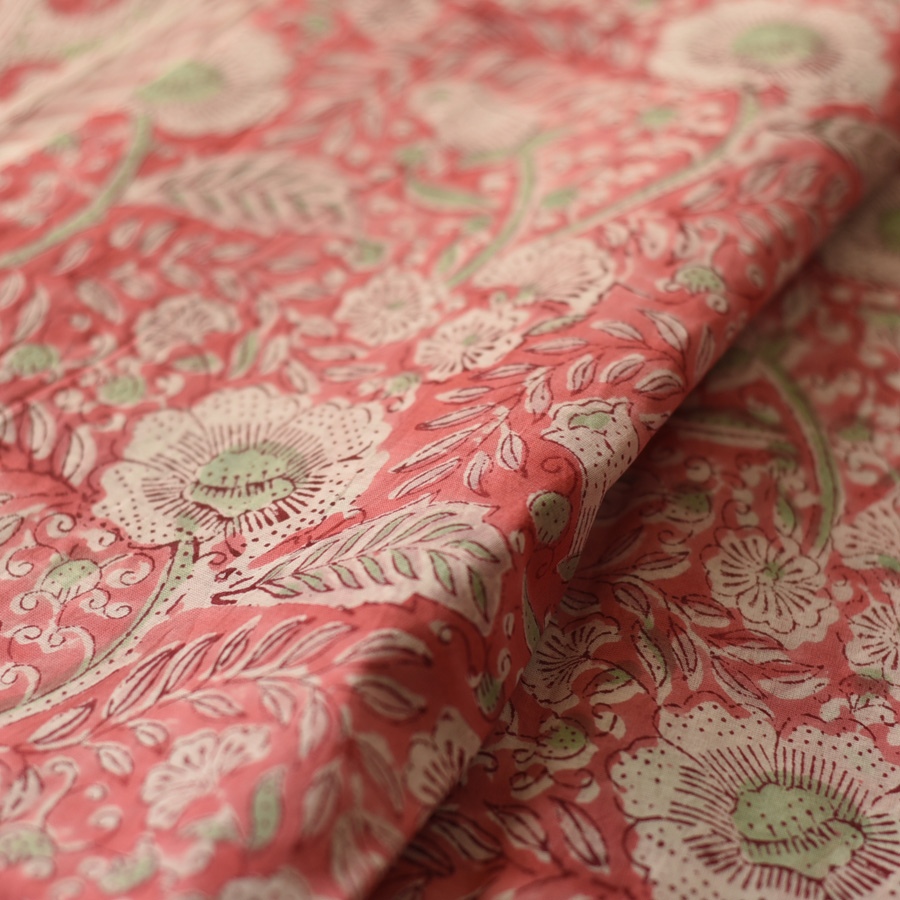 shop Block Printed Cotton Saree - Bagru