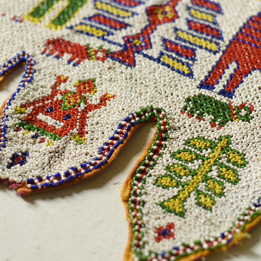 Gujrat Bead Work - Old & Antique Wall Hanging - Lion Motif