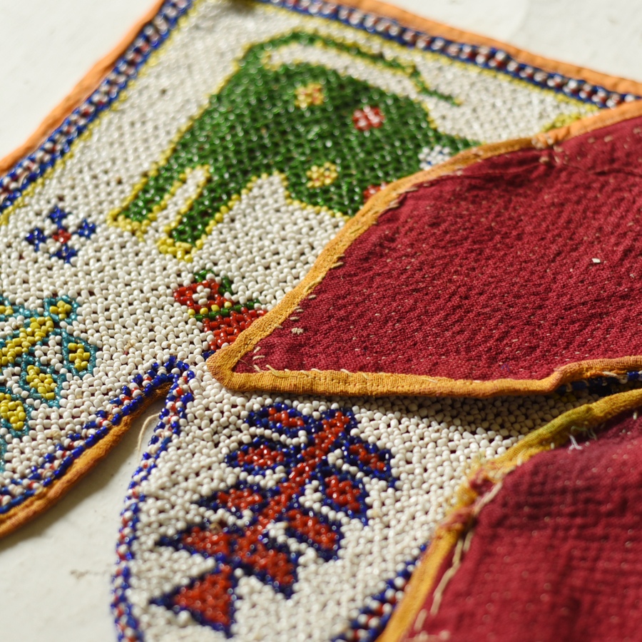 Gujrat Bead Work - Old & Antique Wall Hanging - Lion Motif