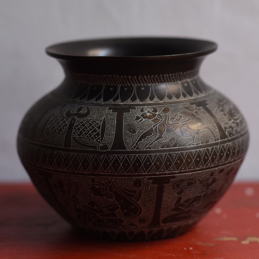 Online Hand-Carved Brass Kalash from Khajuraho  