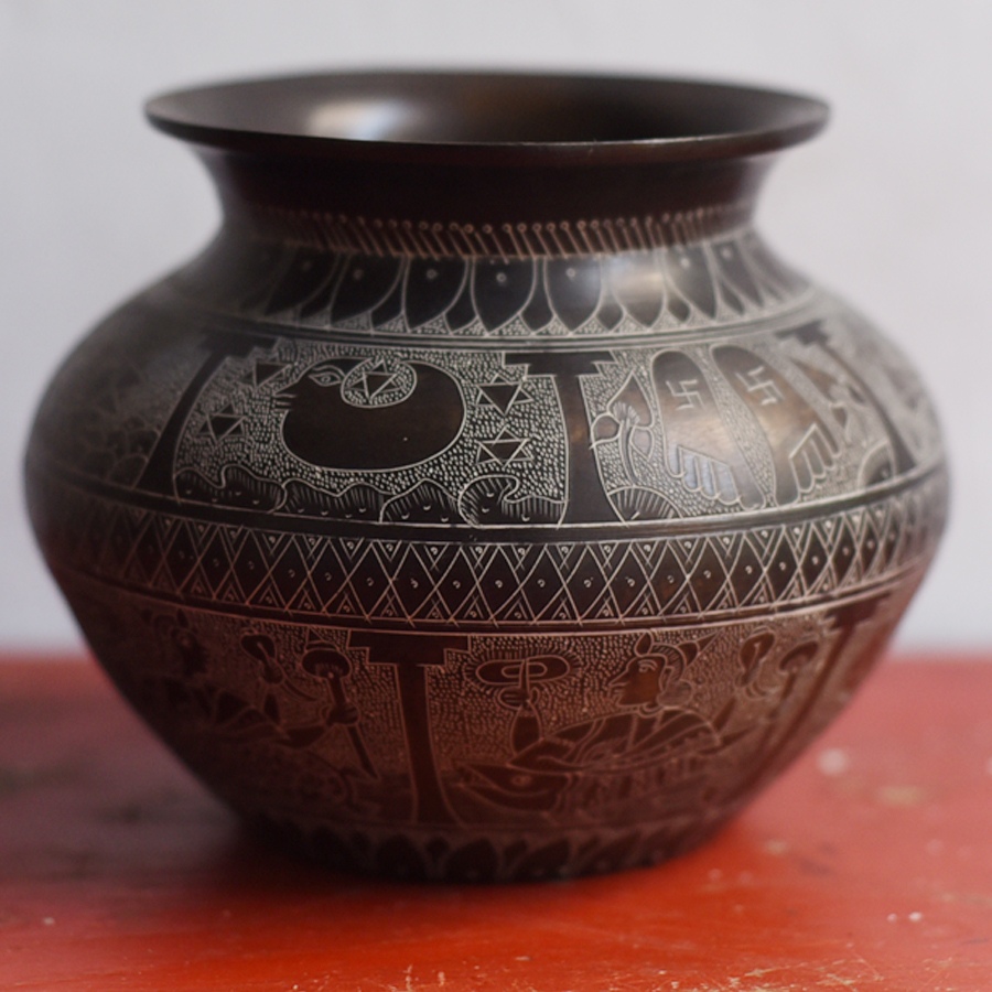 Online Hand-Carved Brass Kalash from Khajuraho  