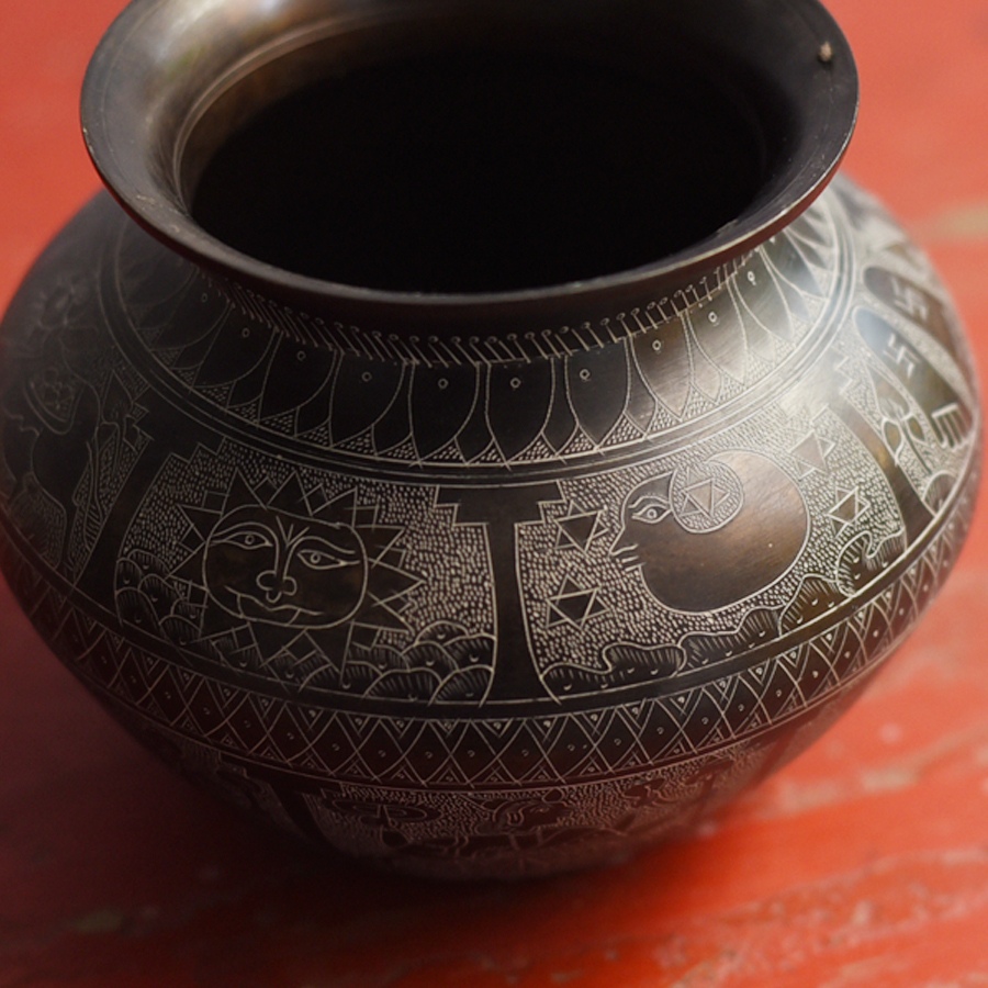 Online Hand-Carved Brass Kalash from Khajuraho  