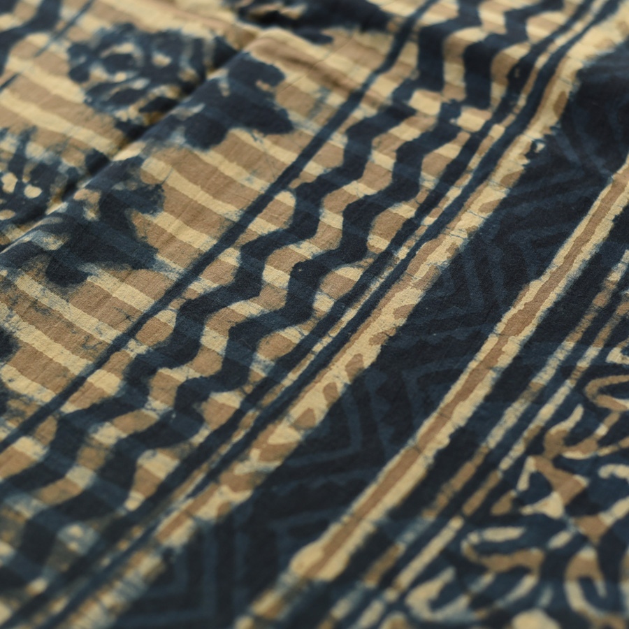 Exclusive Indigo Dabu Printed Cotton Saree