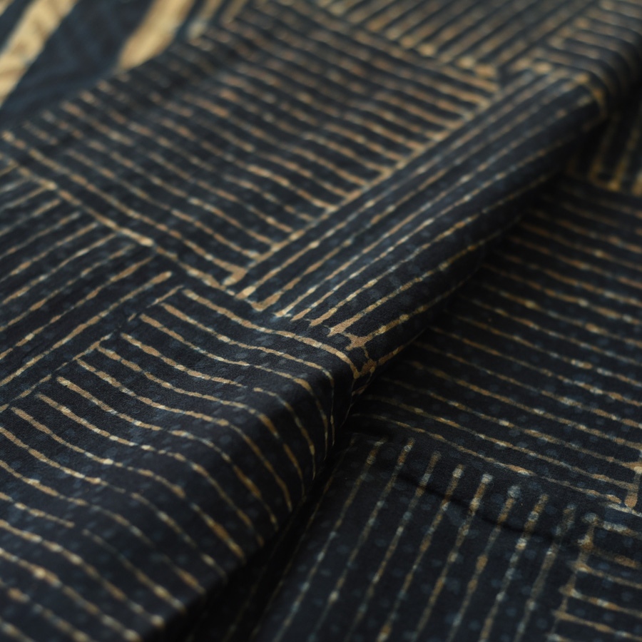 Exclusive Indigo Dabu Printed Cotton Saree
