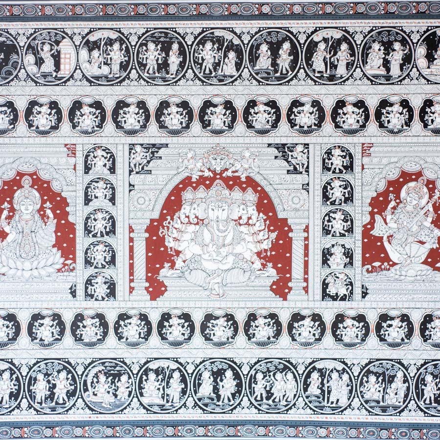 shop Traditional patachitra painting - Panchmukhi Ganesha
