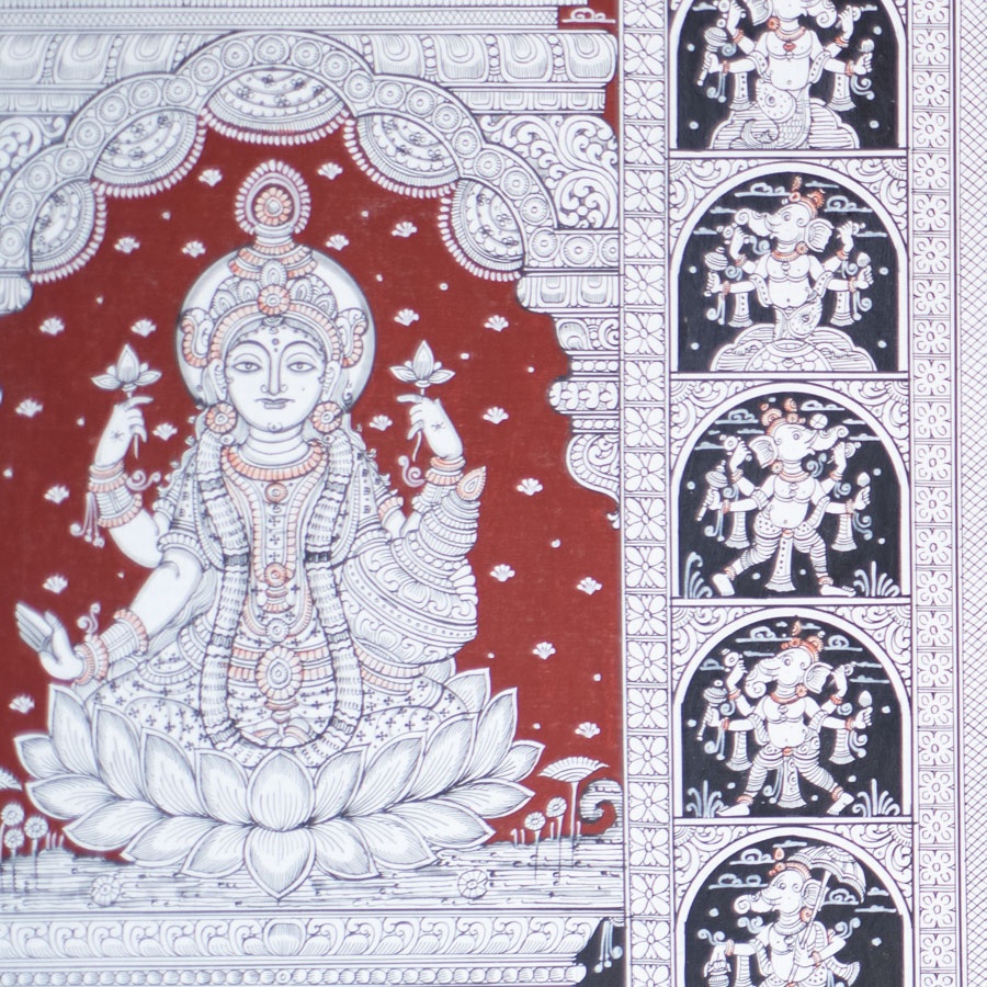 shop Traditional patachitra painting - Panchmukhi Ganesha