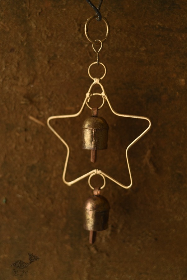 shop handmade iron hanging bell - Star With Two Bells