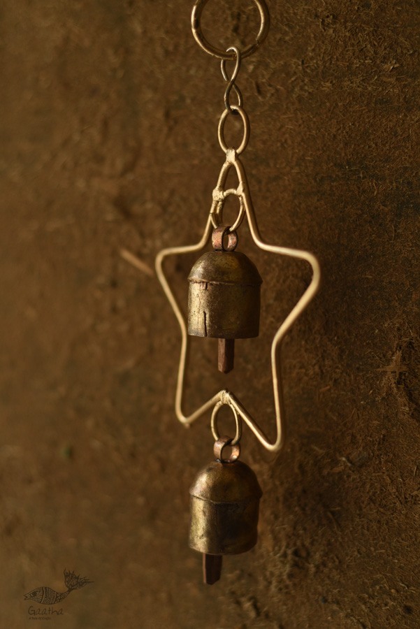 shop handmade iron hanging bell - Star With Two Bells