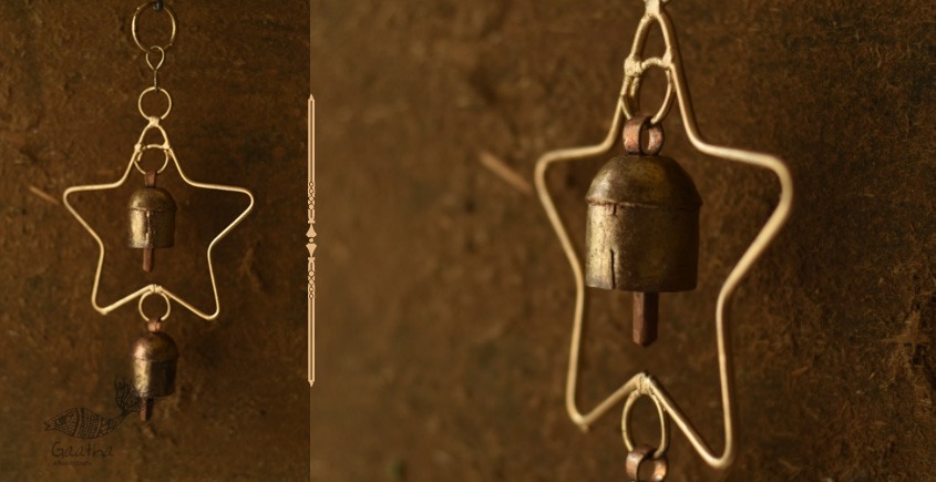 shop handmade iron hanging bell - Star With Two Bells