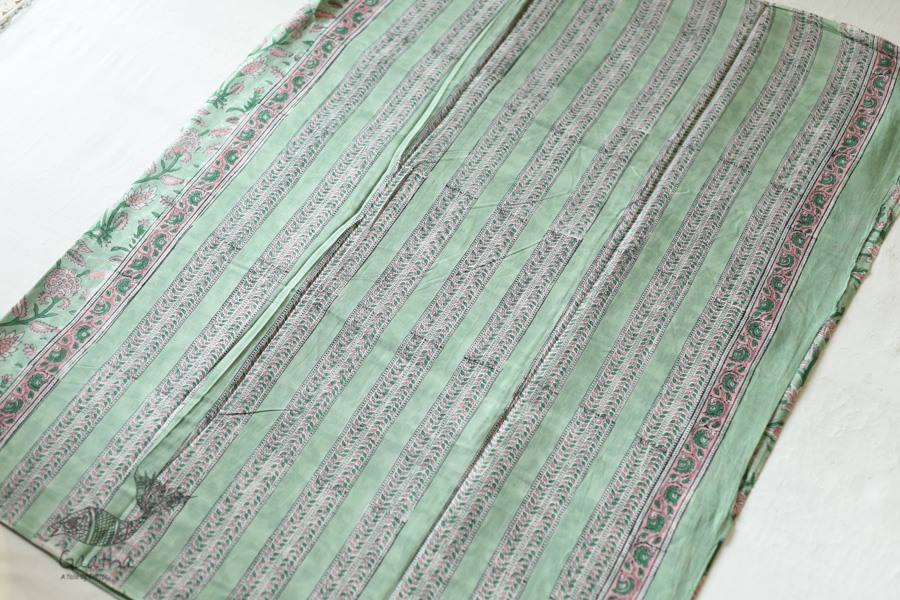 shop Bagru Block Printed Cotton Saree Flower Print