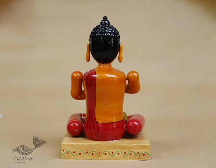 Etikoppaka ♡ Wooden Toy ♡ Buddha (  24 x14 cm )