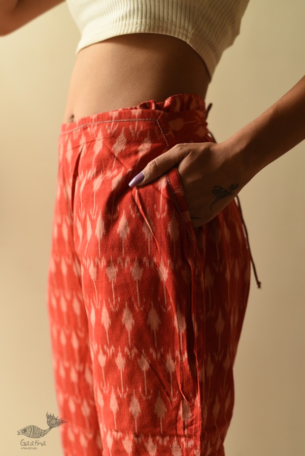 shop Ikat Handloom Cotton Designer Pant / Trouser For Girl