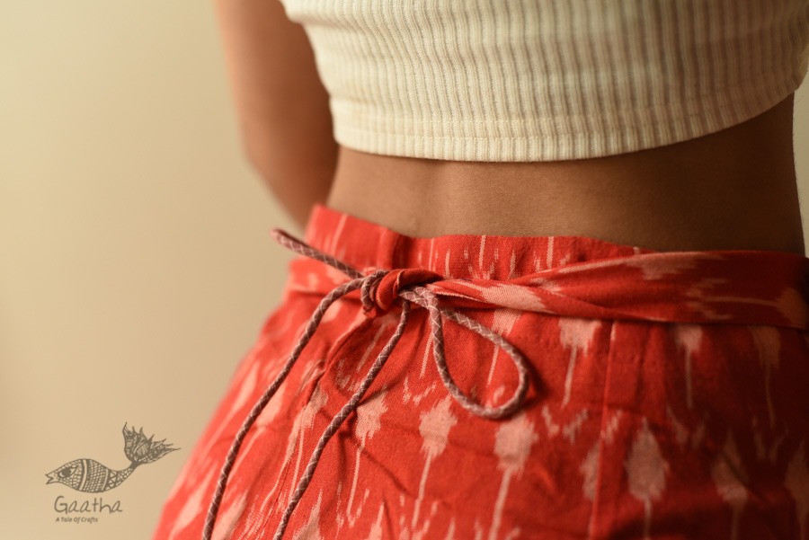 shop Ikat Handloom Cotton Designer Pant / Trouser For Girl