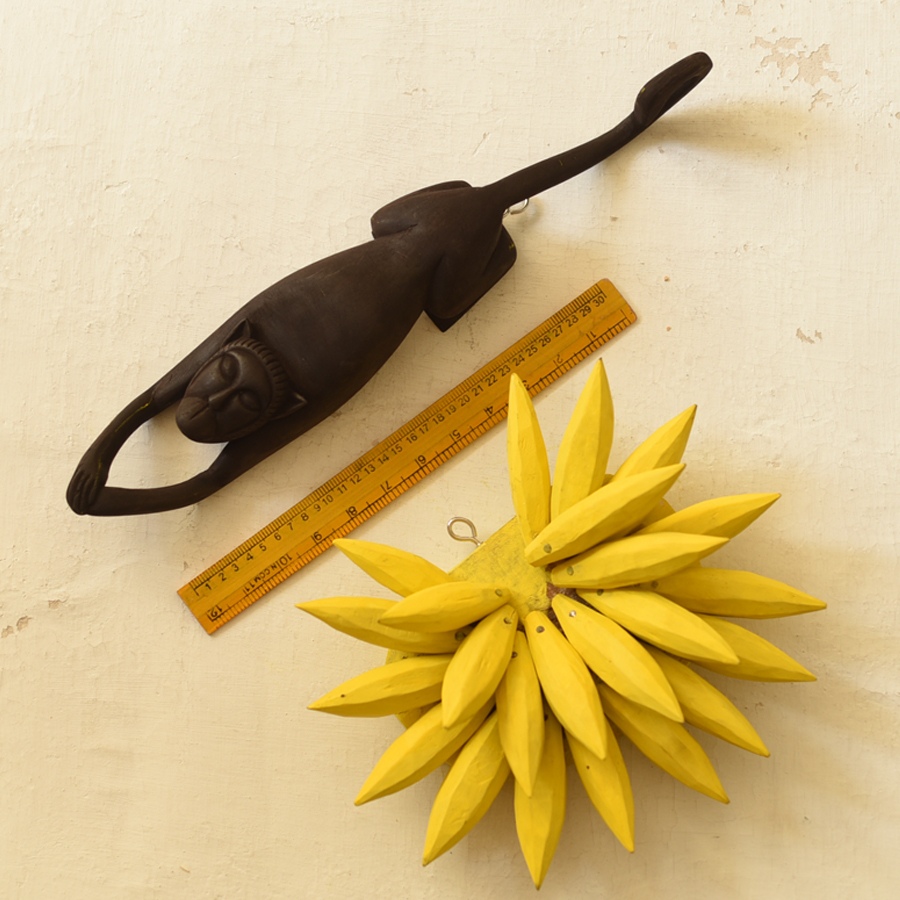 shop Handmade Wooden Wall Hanging ~ Monkey & Bananas